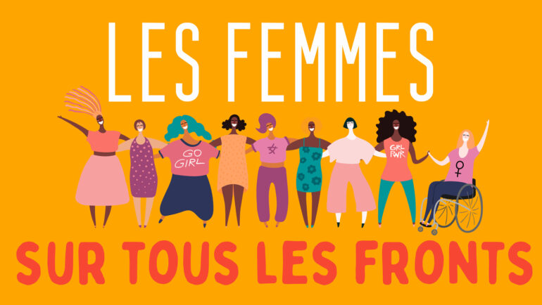 Une ribambelle es femmes est représentée dans une diversité de morphologie, couleurs... avec le texte 