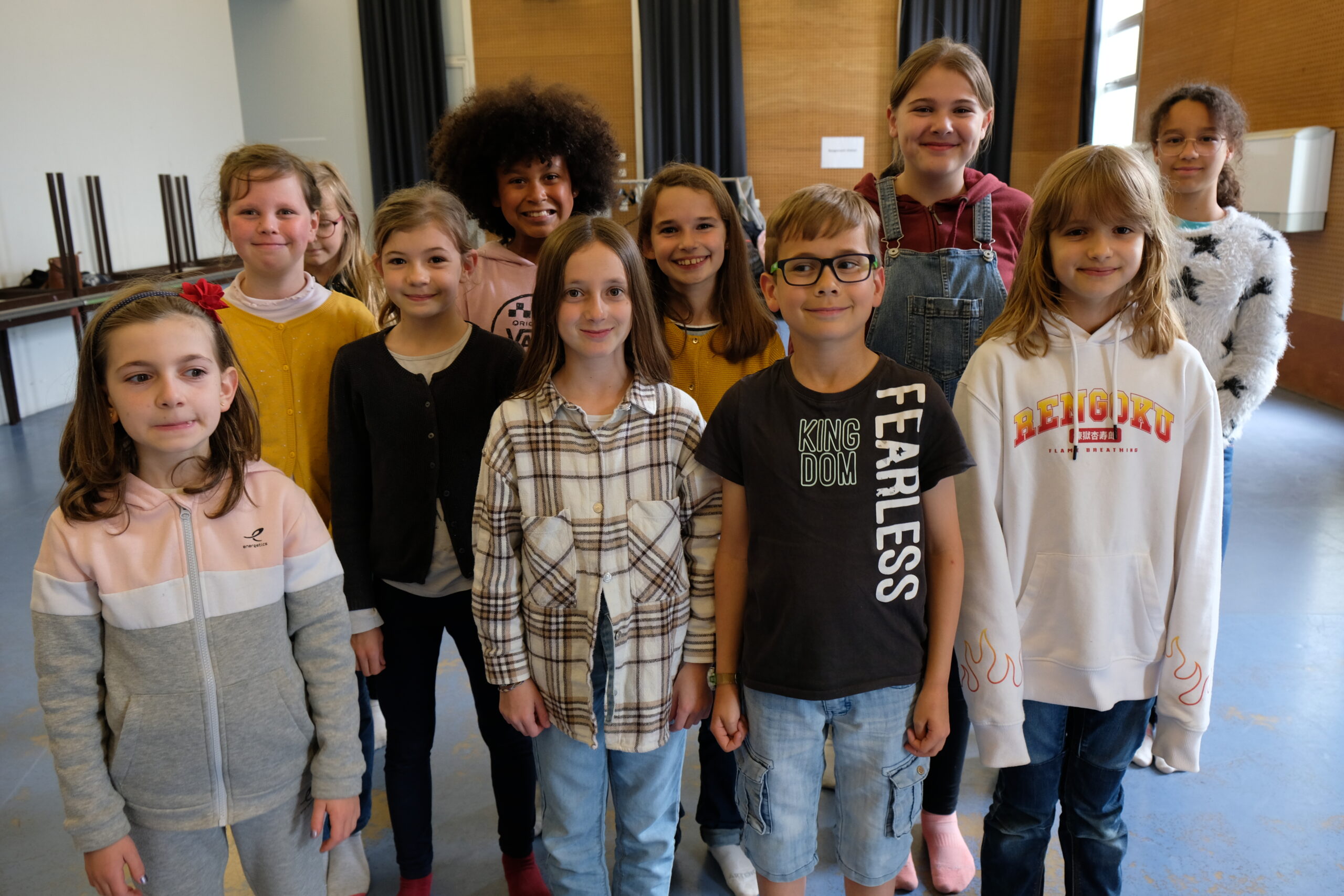Groupe d'enfants de l'atelier théâtre du lundi soir.