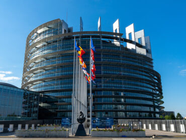 Photo du bâtiment du parlement européen à Strasbourg.